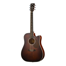 MR500E-BR MR Series Электро-акустическая гитара, с вырезом, коричневая, Cort