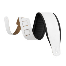 M26PD-WHT-BLK Amped Leather Series Ремень для гитары, кожаный, белый/черный, Levy's