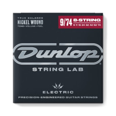 DEN0974 Комплект струн для 8-струнной электрогитары, никелированные, Light, 9-74, Dunlop