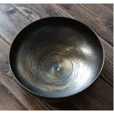 IN99PGI22 Поющая Чаша, 22см, гравировка Инь Янь, INOY