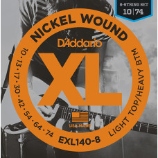 EXL140-8 Nickel Wound РљРѕРјРїР»РµРєС‚ СЃС‚СЂСѓРЅ РґР»СЏ 8-СЃС‚СЂСѓРЅРЅРѕР№ СЌР»РµРєС‚СЂРѕРіРёС‚Р°СЂС‹, Light/Heavy, 10-74, D'Addario
