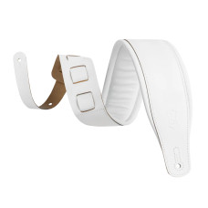 M26PD-WHT-WHT Amped Leather Series Ремень для гитары, кожаный, белый, Levy's