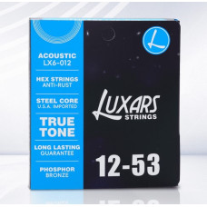 LX6-012 Комплект струн для акустической гитары, фосфорная бронза, 12-53, Luxars LX6-012 Комплект струн для акустической гитары, фосфорная бронза, 12-53, Luxars