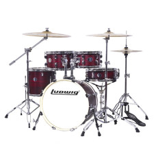 LC198-5 Accent Pro Барабанная установка, бордовая (2 коробки), Ludwig LC198-5 Accent Pro Барабанная установка, бордовая (2 коробки), Ludwig