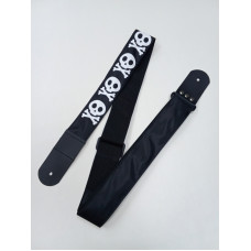 MZ-RG-5-1ApJRogerBk Ремень для гитары, черный, аппликация Веселый Роджер, MEZZO