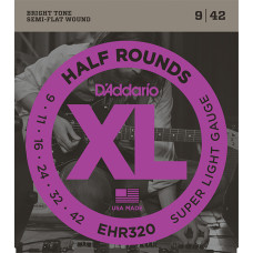 EHR320 Half Round Комплект струн для электрогитары, Super Light, 9-42, D'Addario
