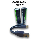 00-00031404 Аккумулятор бытовой AA Li-ion 1.5V 2650mWh Type-C, 2шт, GoPower 00-00031404 Аккумулятор бытовой AA Li-ion 1.5V 2650mWh Type-C, 2шт, GoPower