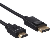 00-00027493 Кабель DisplayPort (m)-HDMI (m) 1.8м ПВХ ver.2.0, черный, GoPower