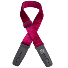 LIS-019-CV2-RED Ремень для гитары с блокировкой, бархат, красный, Lock-It Straps, D'Andrea