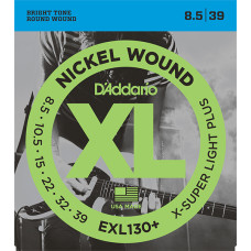 EXL130+ Nickel Wound Комплект струн для электрогитары, Extra-Super Light Plus, 8.5-39, D'Addario