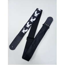 MZ-RG-5-1ApEagleBk Ремень для гитары, черный, аппликация Орел, MEZZO