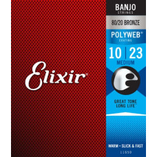11650 POLYWEB Комплект струн для банджо, Medium, 10-23, Elixir