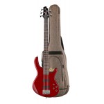 Action-Bass-V-Plus-WBAG-TR Action Series Бас-гитара 5-струнная, активная, красная, с чехлом, Cort