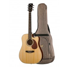 MR600F-NS-WBAG MR Series Электро-акустическая гитара, с вырезом, цвет нат. матовый, чехол, Cort