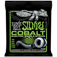 P02736 Cobalt Slinky Bass 5 Комплект струн для 5-струнной бас-гитары, 45-130, Ernie Ball