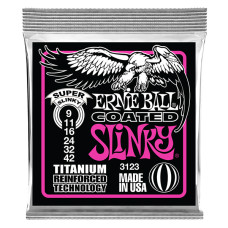 P03123 RPS Super Slinky Coated Комплект струн для электрогитары, никелированные, 9-42, Ernie Ball