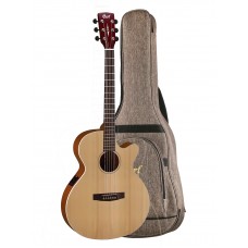 SFX1F-NS-WBAG SFX Series Электро-акустическая гитара, с вырезом, цвет натуральный, чехол, Cort